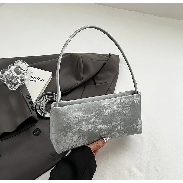 AMYMANG Women Small PU Leather Design Square Underarm Shoulder Bag 2026 New Trendy Crossbody Bag Female Handbags and Purses