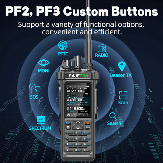 BAJETON BJ-9000 Walkie Talkie CB/SSB/RX/HF Receiver with GPS APRS 10W Bluetooth Phone Programming Same RT-950 PRO RT -950 Radio