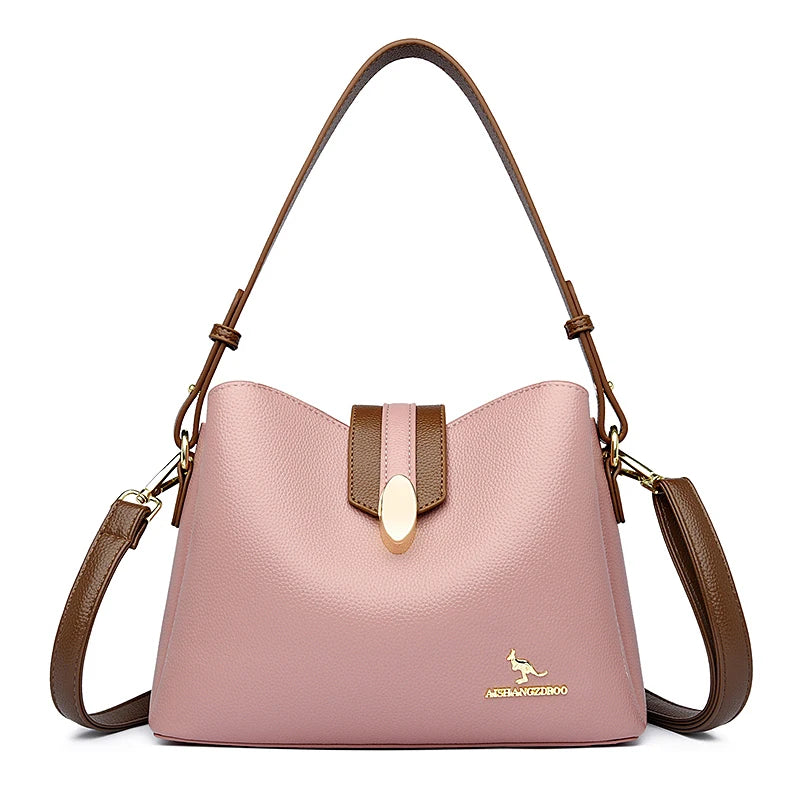 High Quality Leather Tote for Ladies Luxury Casual Women Designer Shoulder Crossbody Sac Female Worker Bolsas Handbags and Purse