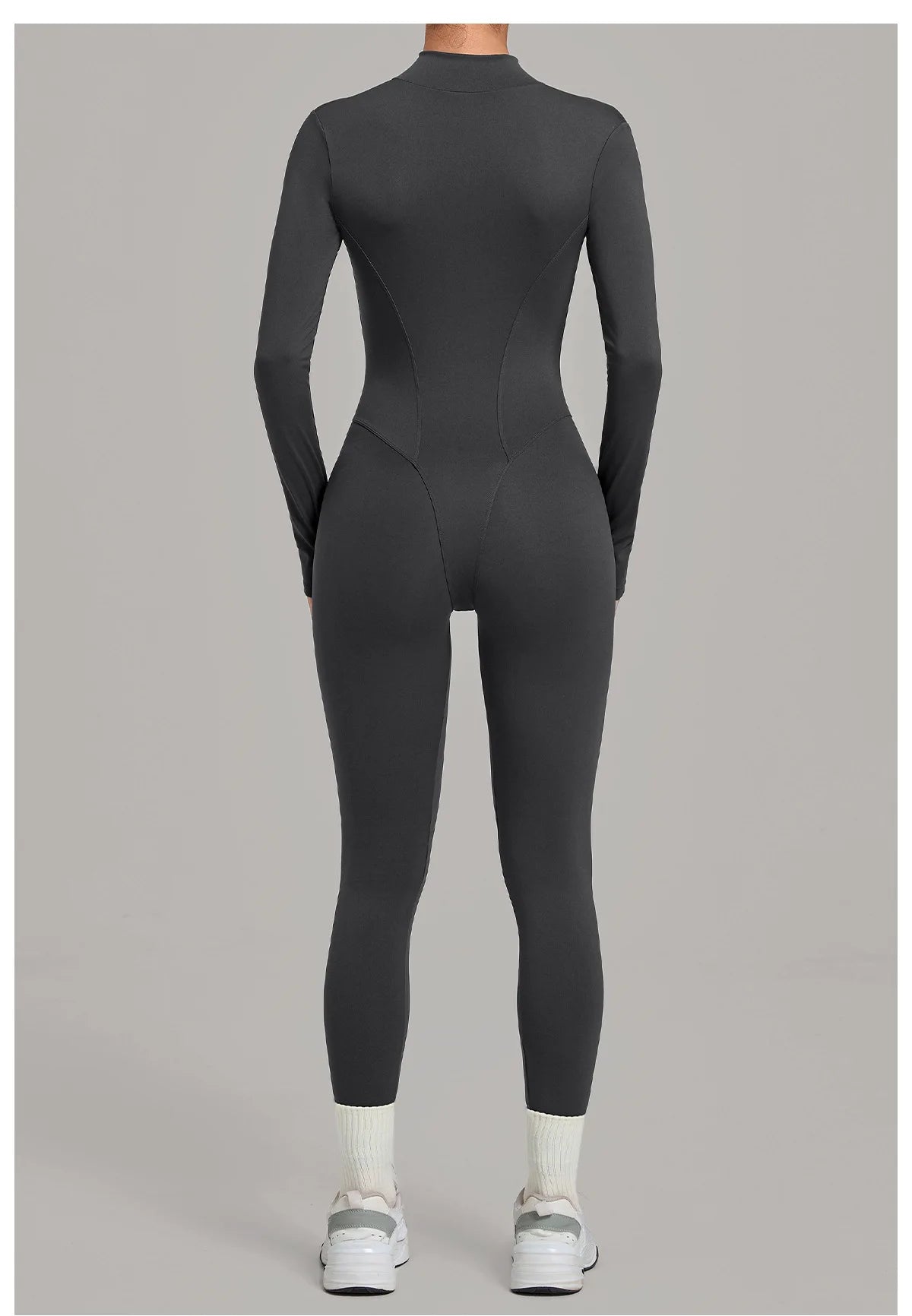 Zipper Jumpsuits for Woman No Padding Sports Overalls for Women Long Sleeve Gym Clothes Woman Activewear 2026 Purple Coffee XL
