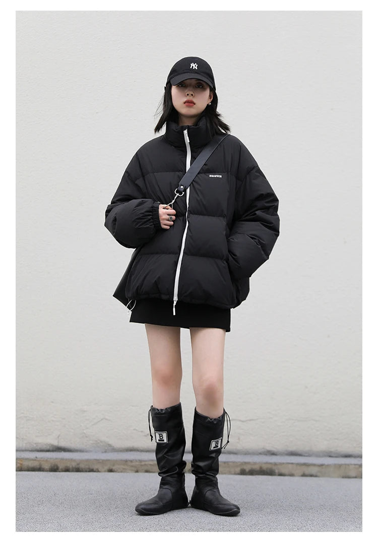 CHIC VEN Women Down Coats Streetwear Solid 90 White Duck Down Stand Collar Female Down Jacket Warm Ladies Overcoat Winter 2024