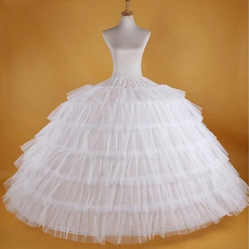 In Stock 6 Hoops Wedding Petticoat Crinoline Slip Bridal Underskirt Puffy High Quality Customized