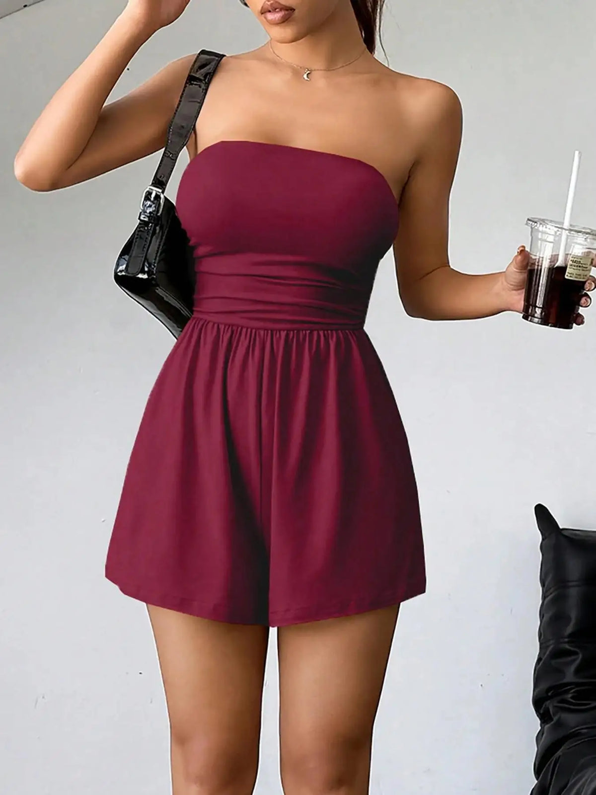 Fashion Leopard Print Tube Top Jumpsuits Women Summer New Sexy Slim Sleeveless Short Jumpsuit Comfortable Casual Vacation Style