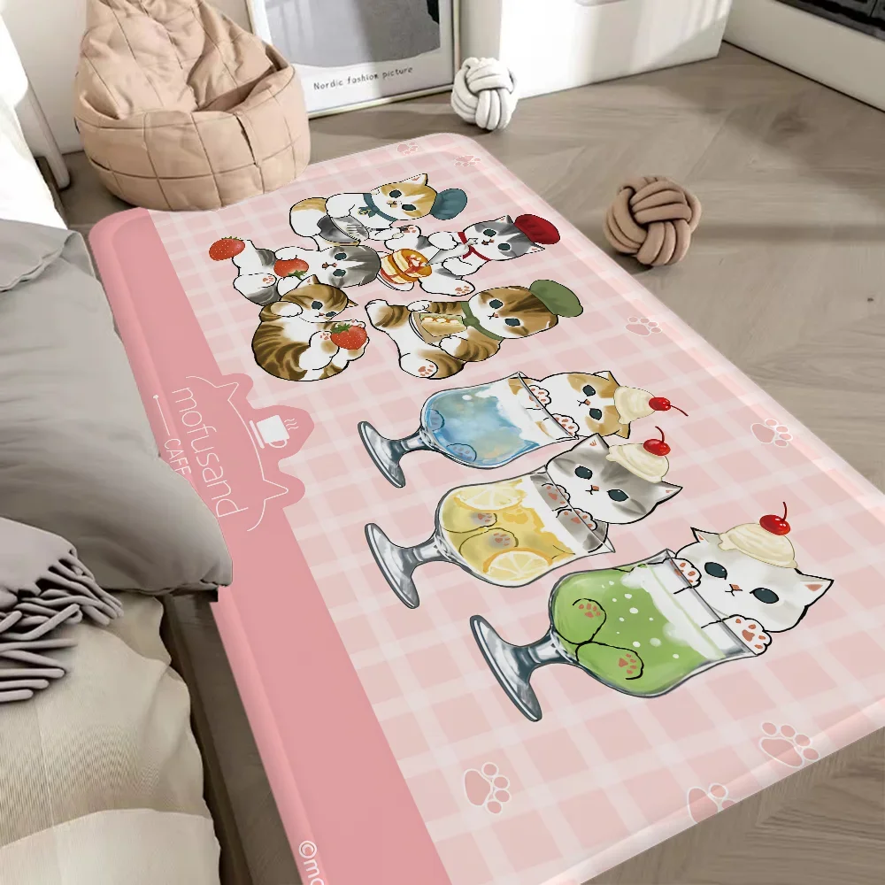 Funny Cat M-Mofusand Floor Mat Bathroom Mat Kids Room Bedroom Decoration Anti-Slip Doormat Living Room Bedside Area Rugs