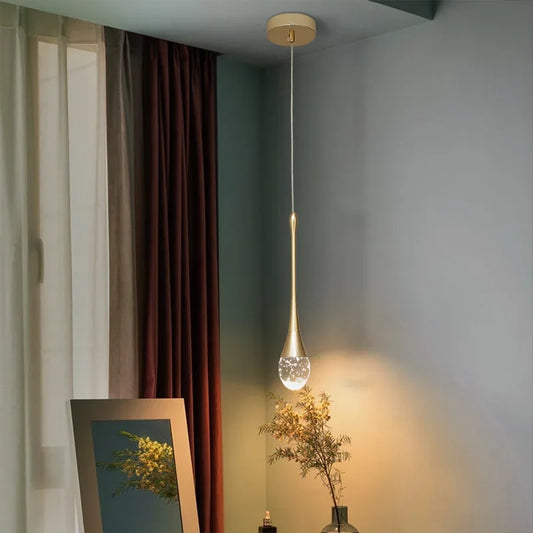 Crystal Luxury Chandelier Villa Staircase Living Room Hanging Lamp Bedroom Bedside LED Light Hotel Lobby Crystal Pendant Lights