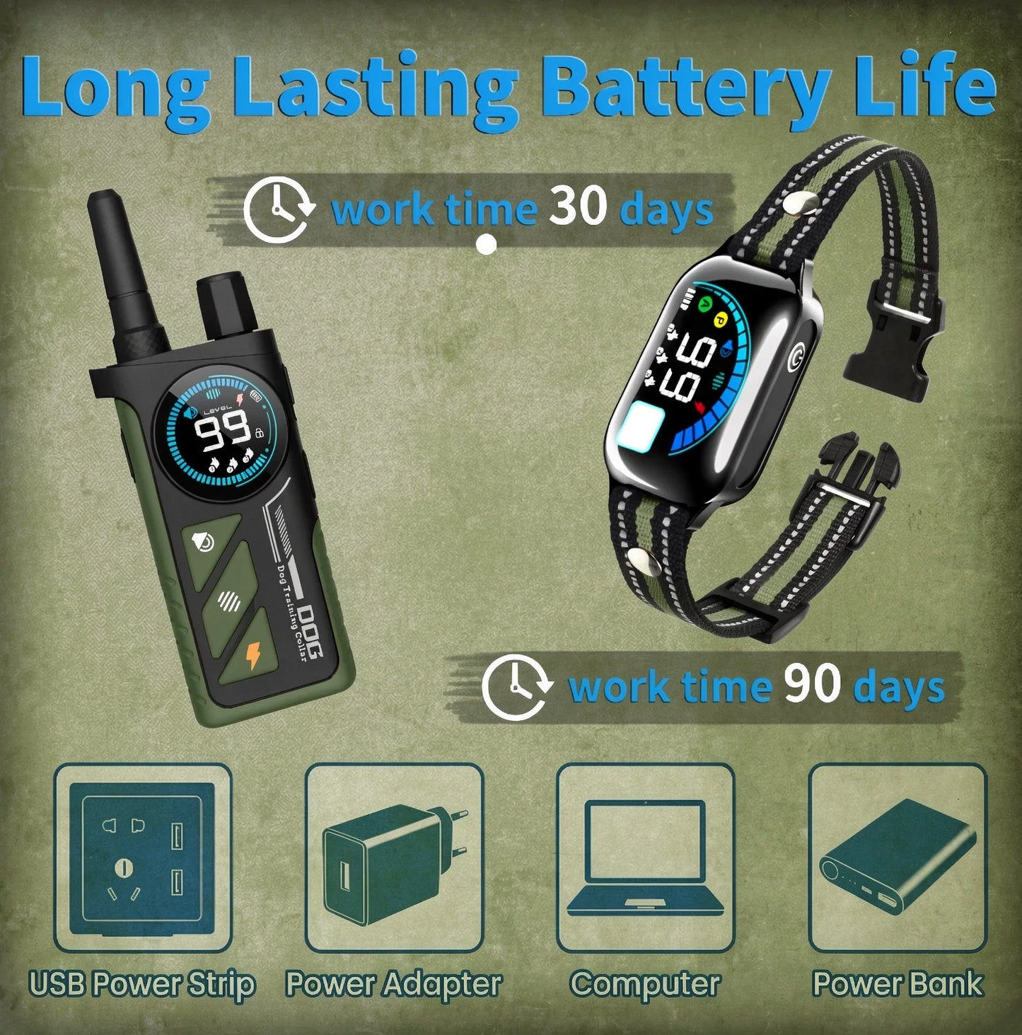 3300FT Dog Training Collar for 10-120lbs Dogs,NEW AI 2-in-1 Automatic Anti Bark Electric Collar,IPX7 Waterproof Shock Collar