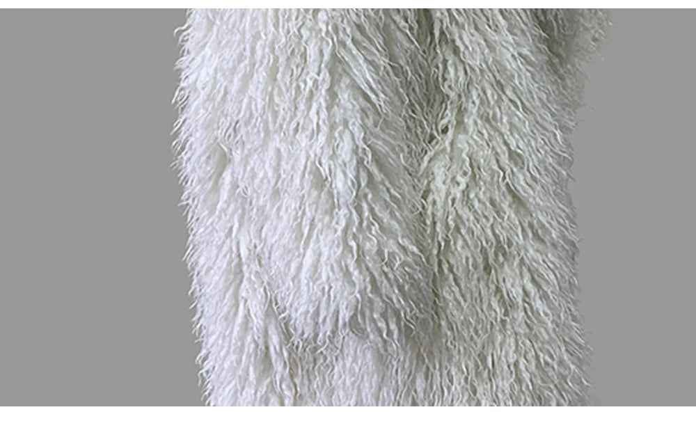 Lautaro Autumn Winter Long Oversized White Thick Warm Hairy Shaggy Fuzzy Faux Mongolian Fur Coat Women Pink Fluffy Overcoat