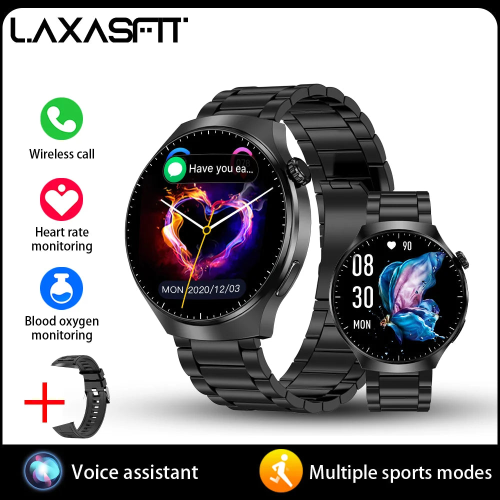 LAXASFIT 2026 New Smartwatch 1.52-inch HD Display Wireless Charging Bluetooth Calling Men's Sports Smart Watch