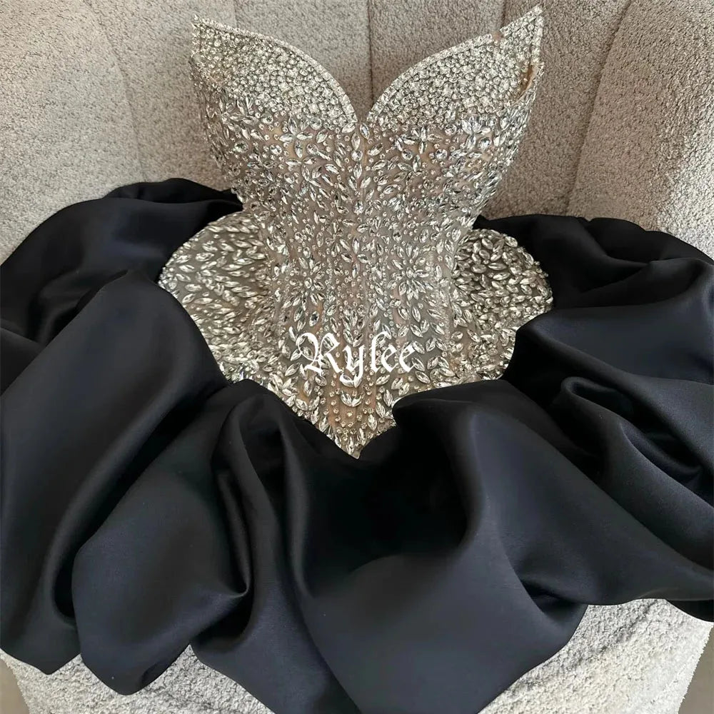 Rylee Sweetheart Neck Prom Dresses Rhinestones Mini Customized Evening Woman Dresses Gorgeous Sleeveless vestidos de gala 2026