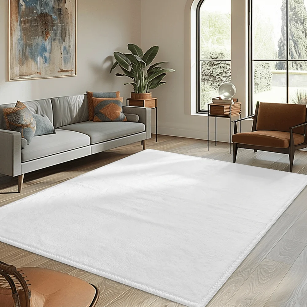 Room Decor Rug H1andtufted Blush Pink Area Rug Light Cream Border Minimalist Carpet Modern Nursery DE1cor Custom Tufted Rugs Pastel Aesthetic Bedroom Art