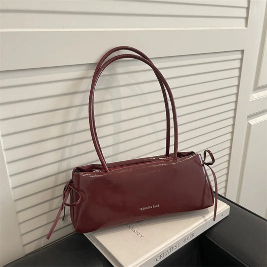 New Solid Color Women's Handbag Soft Pu with Knot Shoulder Bag Underarm Bag Lady Designer Bags Luxury Bolsa Feminina handbags
