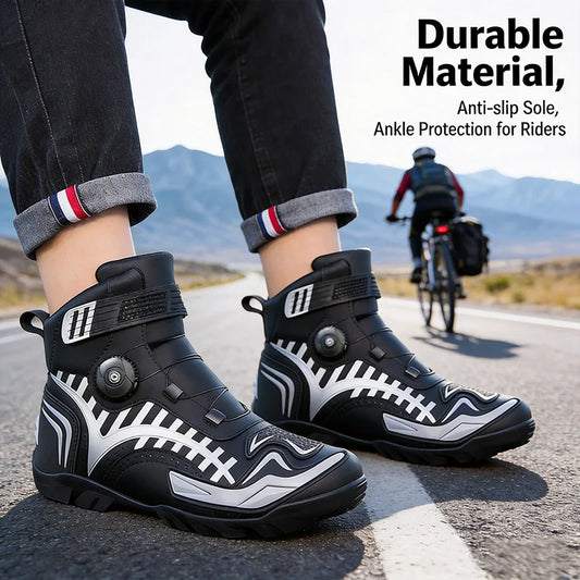New Motorcycle Boots Men Leather Motos Breathable Anti Slip Wear-resistant Riders Boots Motorbike Racing Ankle Length Shoes