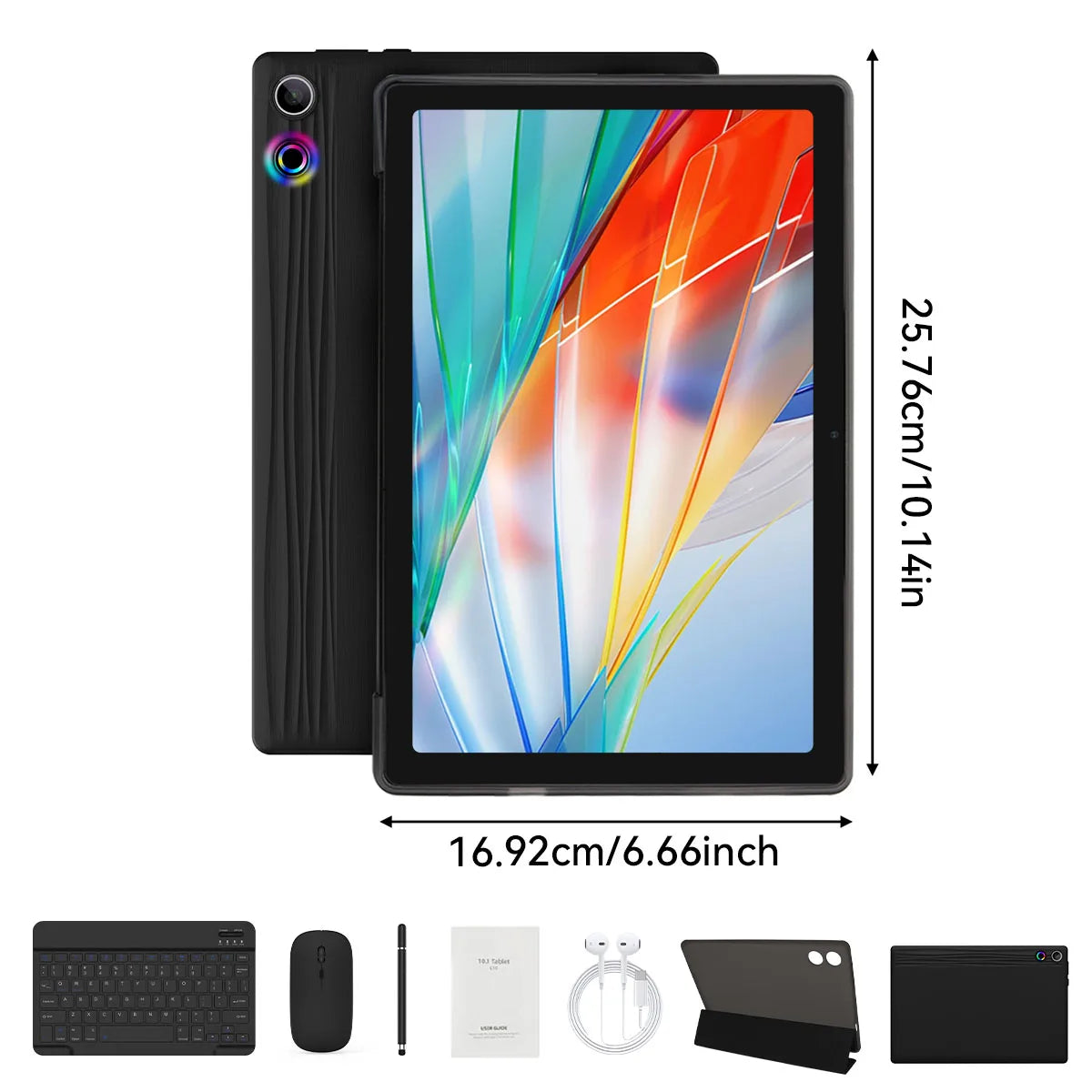 URAO 11 Inch Tablet Android 24GB RAM 128GB ROM 6800mAh IPS HD Touch Screen with Keyboard Protective Case Mouse Stylus 8 in 1 Kit