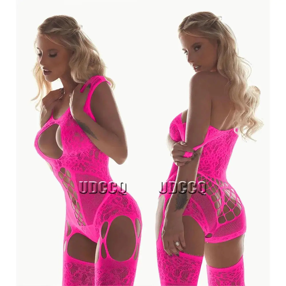 Sexy Sleepwear Lingerie Sheer Babydoll Underwear Body Stocking Chemises Catsuit Bodysuits Plus Size Nightgown Bodysuit
