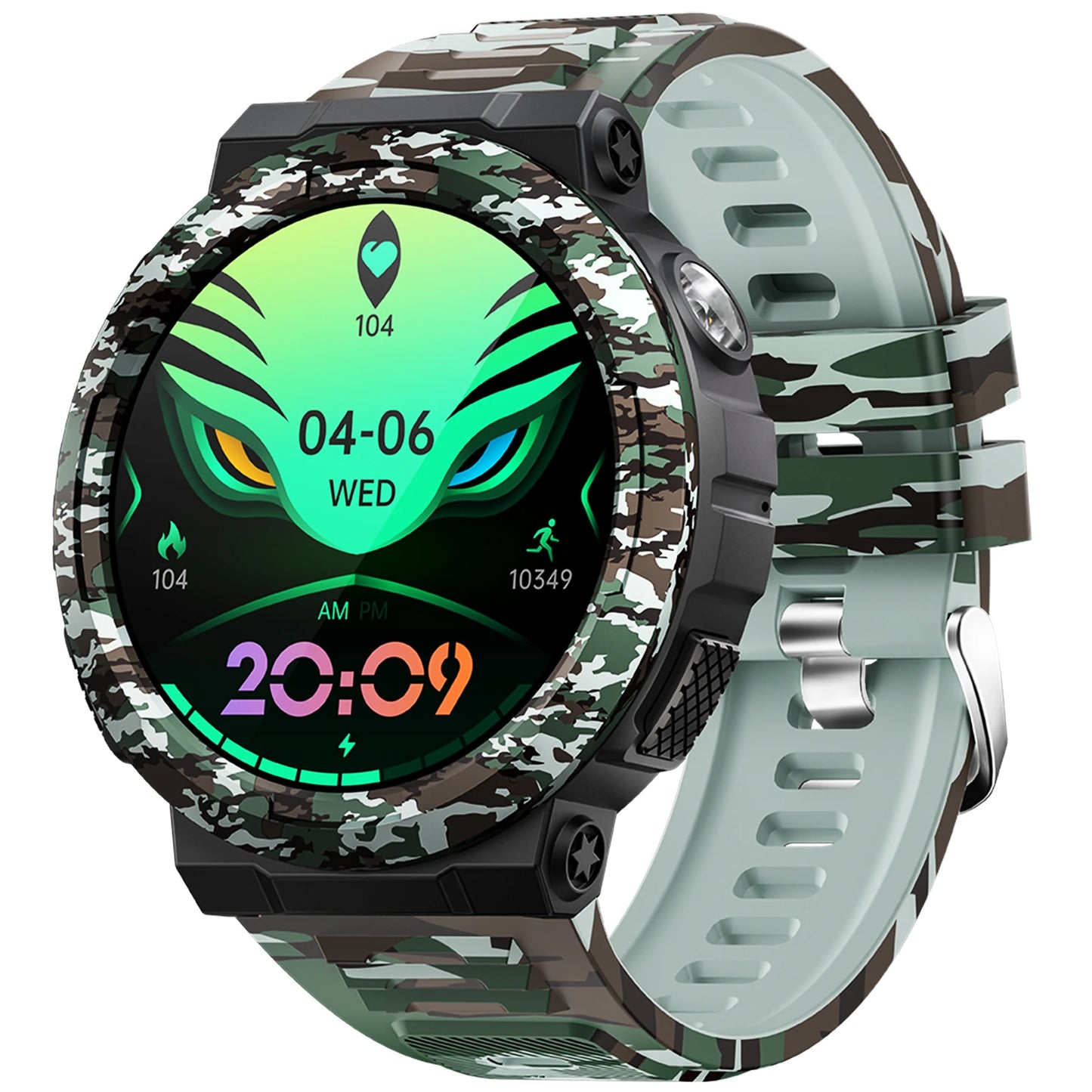 EIGIIS Smart Watches for Men with LED Flashlight 1.53" HD with 100+ Sport Modes Health/Sleep Monitor and 3ATM Waterproof Watche