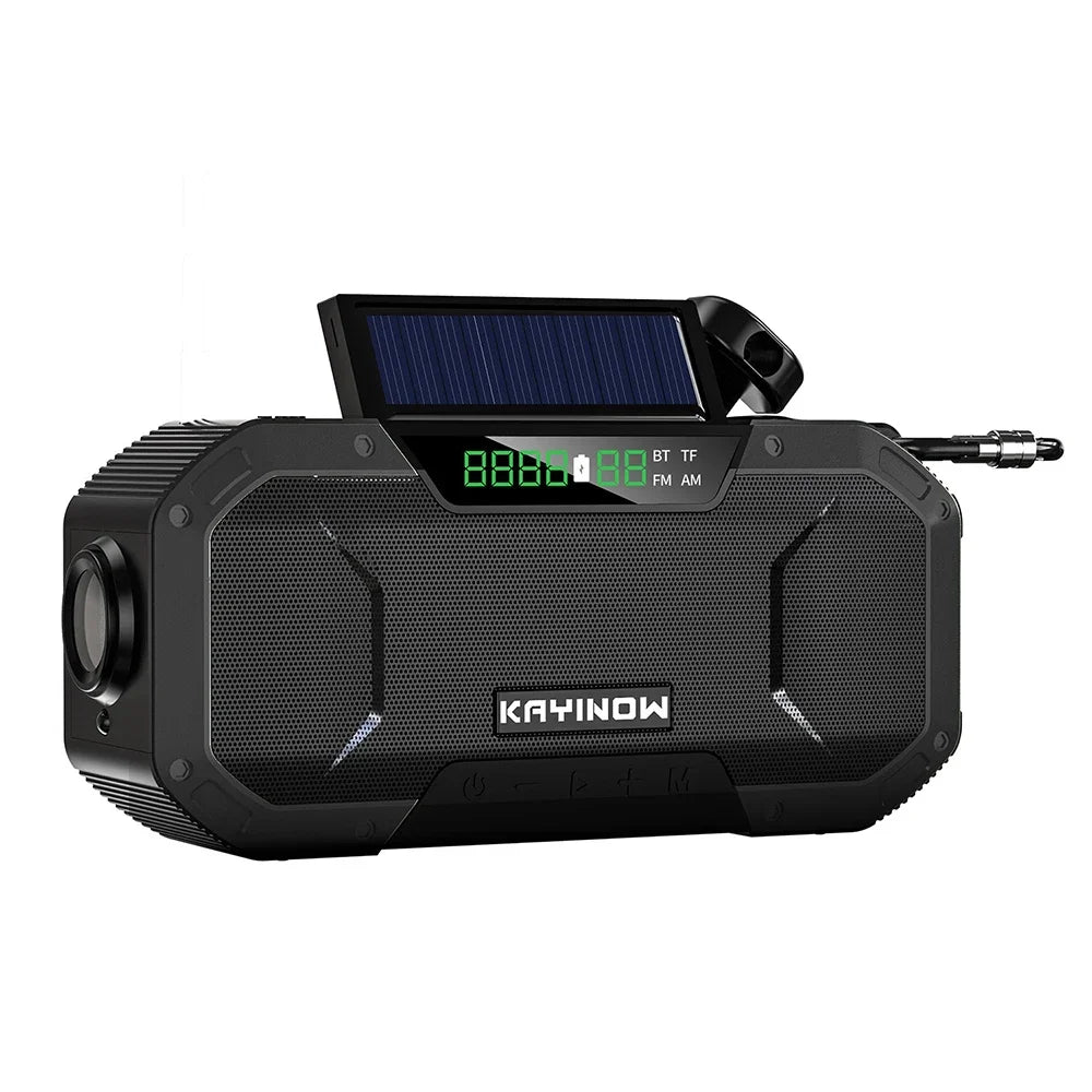 Multi-purpose Emergency Radio Hand Crank USB Rechargeable On Batteries Solar Portable FM Radio Flashlight Reading Lamp SOS Alarm