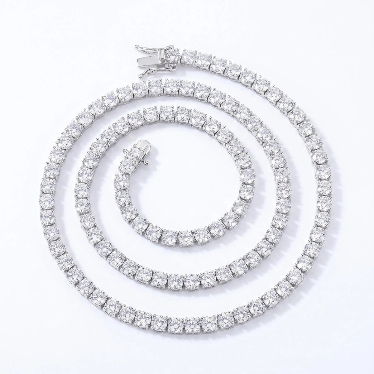D VVS1 Full Moissanite Tennis Necklace S925 Sterling Silver with GRA Necklaces for Women Man Sparkling Party Fashion Jewelry