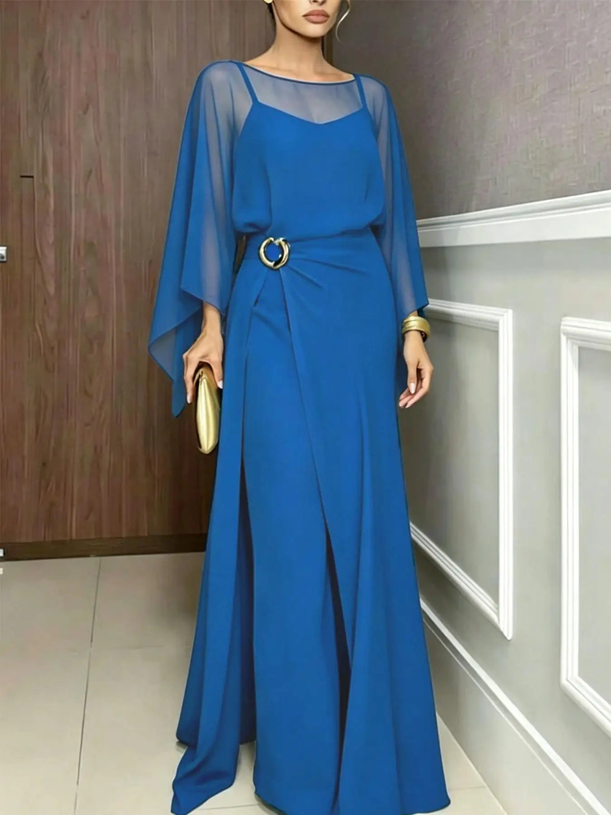 SUMMER NEW WOMEN'S JUMPSUIT SET, ELEGANT SOLID COLOR CAMISOLE JUMPSUIT TOP, PAIRED WITH A LONG WAIST CINCHED COVER FOR VERSATILE