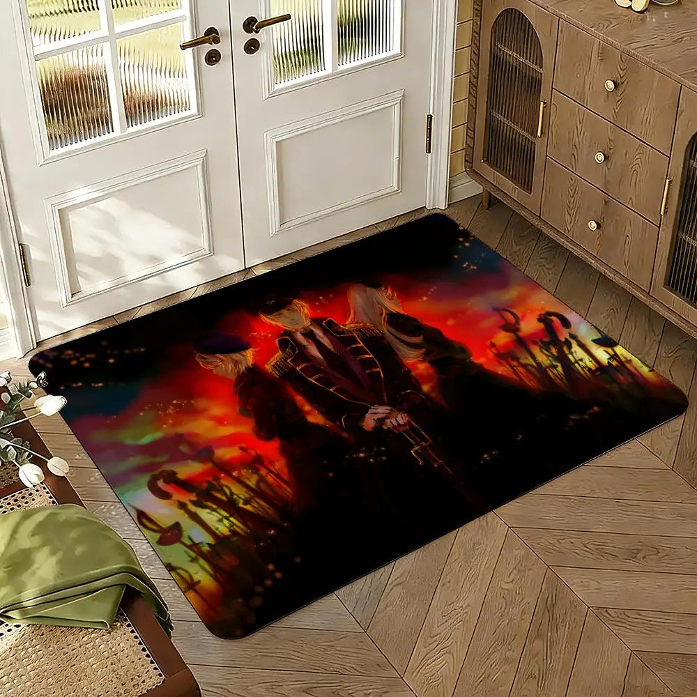 Cartoon Hetalia Axis Floor Mat Soft Thickened Absorbent Non-Slip Bedroom Living Room Door Mat Home Decor Flannel Rugs