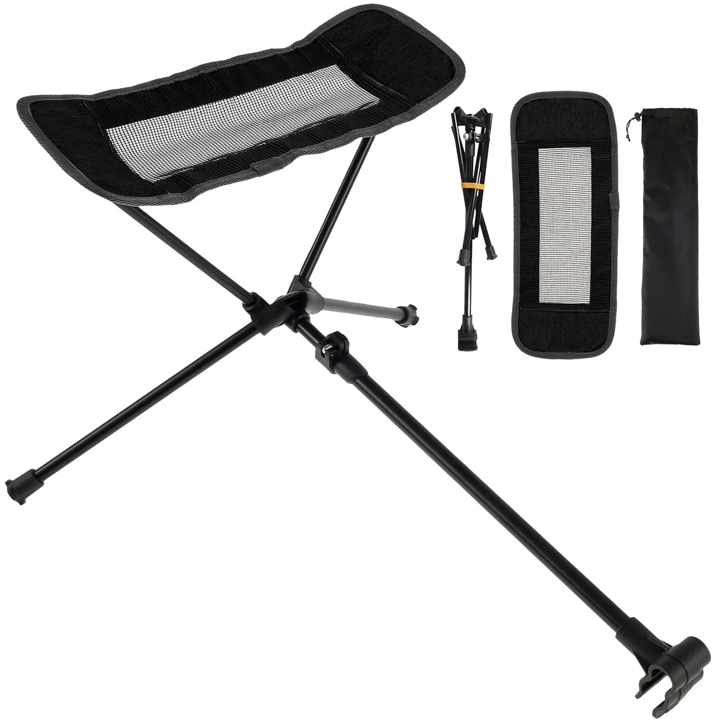 WESTTUNE Portable Camping Chair Foot Rest Stool Folding Attachable Leg Rest Recliner Lazy Retractable Accessories for Outdoor