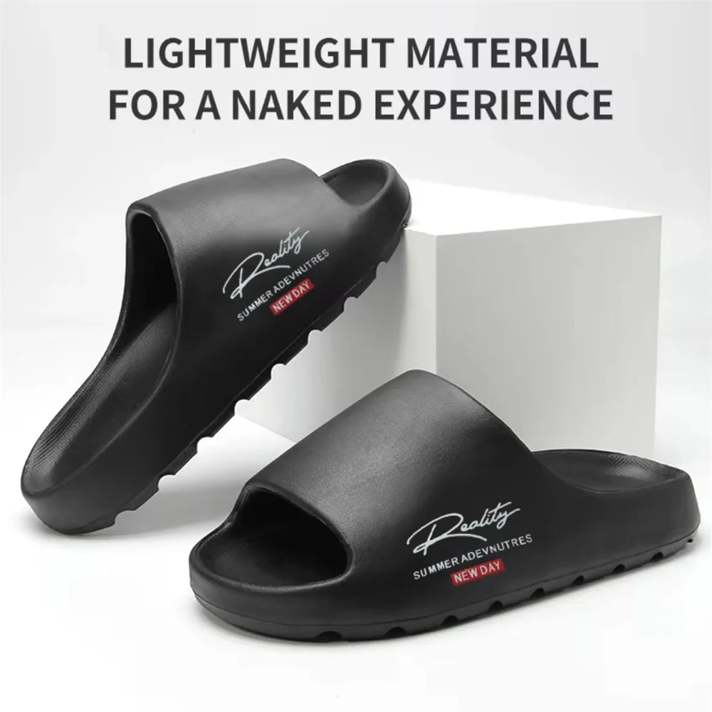 Coconut Slippers Men EVA Non-Slip Slides Cloud Thick-soled Slides Summer Fashion Casual Men Slippers Women's Sandals Indoor Shoe