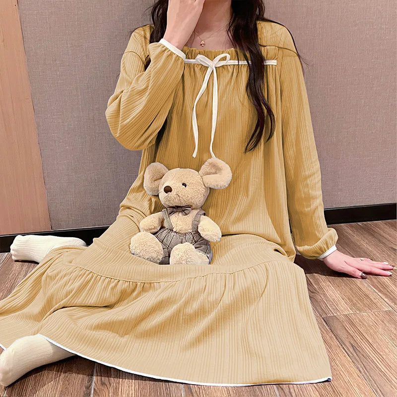 Women's Pajamas Nightgowns New Nightgowns Spring And Autumn Summer Pajamas Homewear Cute Sweet Students Long Nightgowns Homewear