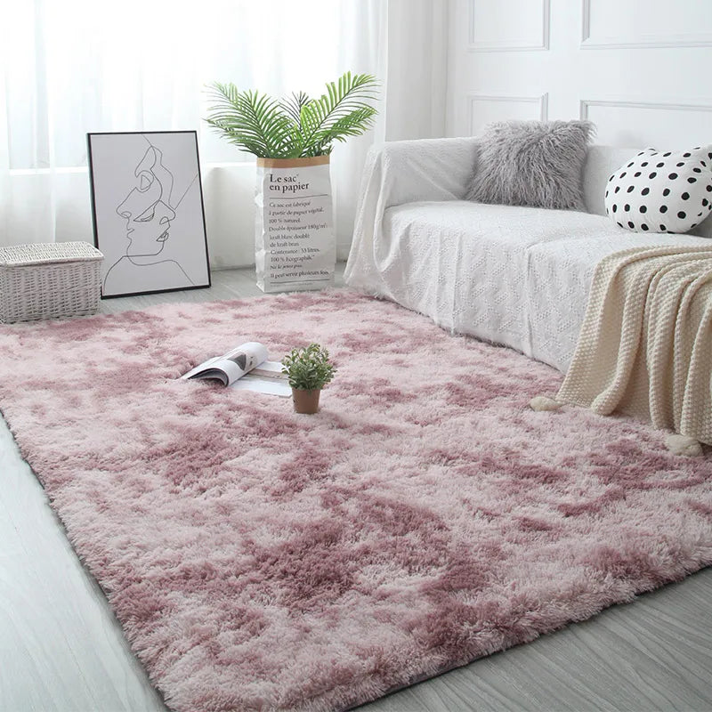 White Fluffy Hall Carpet Modern Living Room Bedroom Home Decor Large Mats Thickened Non-Slip Girl Children's Room Pink Furry Rug
