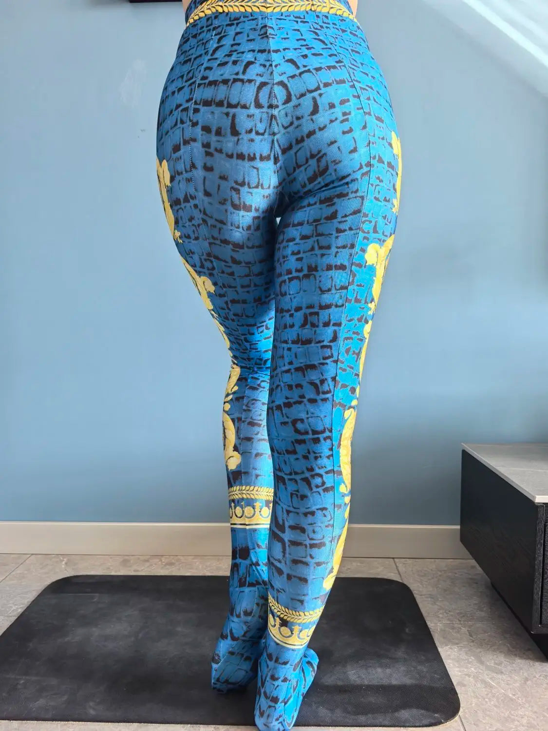 No elastic leopard print seam high waist tights yoga pants Plus size women sports tight leggings