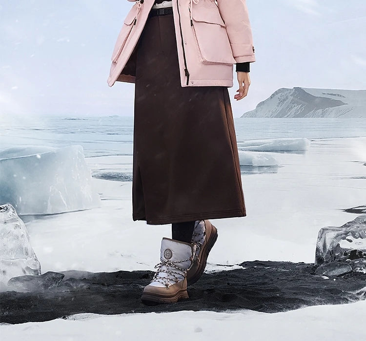 Bosideng Women 6th Generation Extreme Cold Goose Down Parka -20℃ Cold Resistance Winter Puffer Coat with Detachable Raccoon Fur