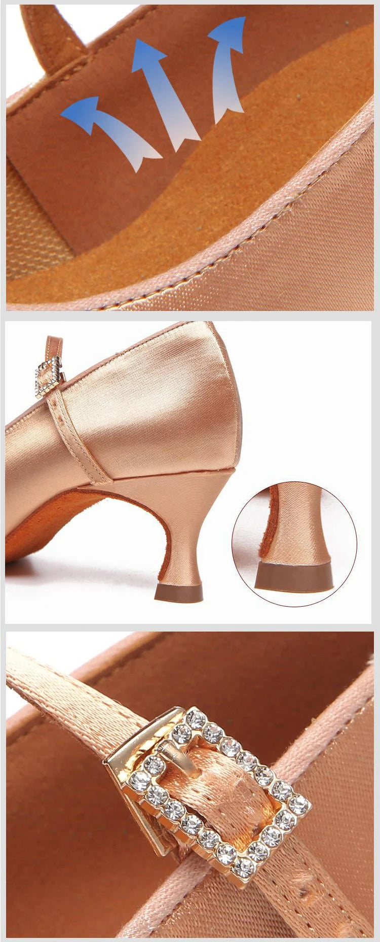 Women New Modern Dance Shoes Girls Standard Dancing Shoes High Heeled Ballroom Latin Dance Shoes for Women 5cm Heels