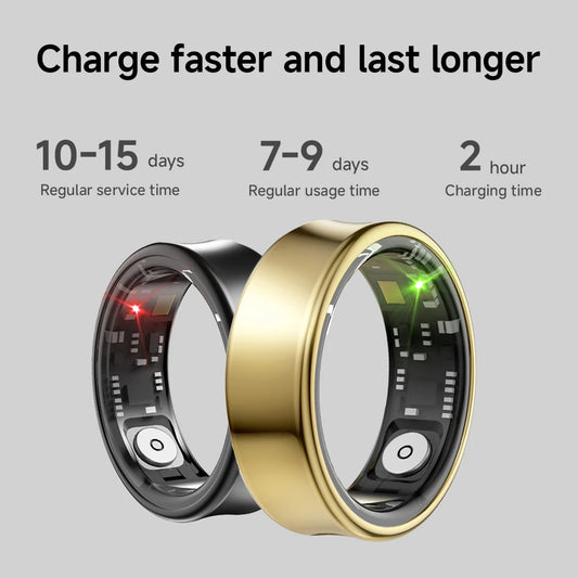 2026 New IP68 Waterproof Smart Rings for Android iOS Heart Rate Blood Pressure Sleep Monitoring Motion Tracking Men Women Gift
