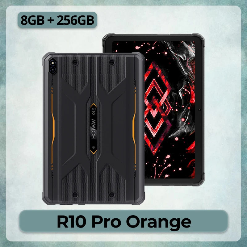 HOTWAV R10 Pro Rugged Tablet 10800mAh Massive Battery 10.1'' HD+ Display Octa-core Pad Android 14 8GB/16GB Expansion RAM 256GB ROM 13MP + 5MP Camera 4G Global Tablet PC