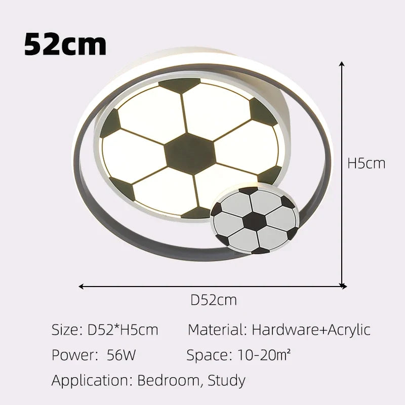 Children Modern Football Ceiling Lights LED Lamp for Boy's Bedroom Kids Study Living Dining Room Art Home Decoration Chandelier