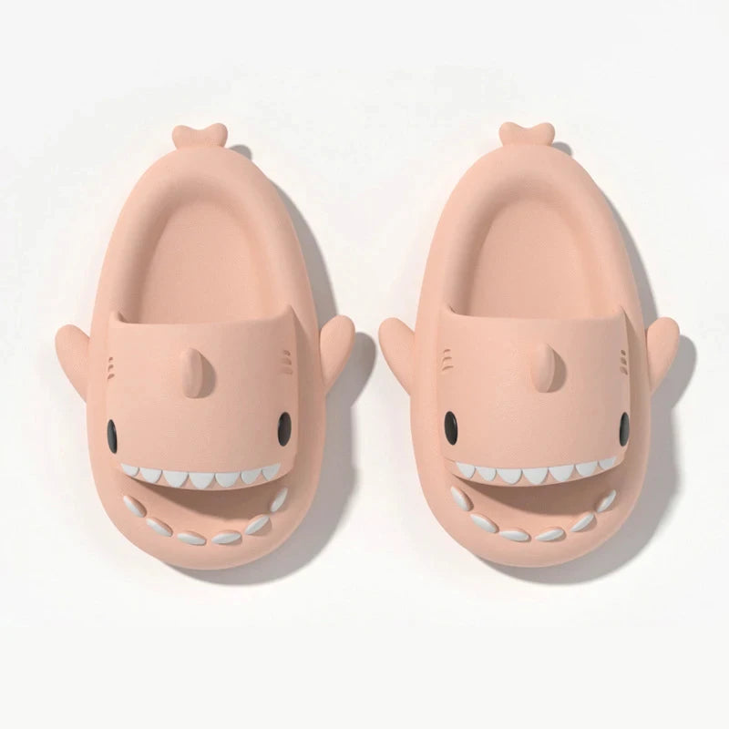 2024 Men EVA Shark Sandals Women Outdoor Beach Thick Soled Slippers Adult Non-slip Summer Slides Couple Cute Solid Color Shoes