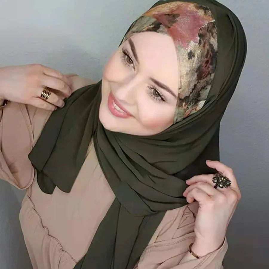Summer Chiffon Scarf Hijab Muslim Women Instant Turban ,Big Size,Light, Thin, Breathable