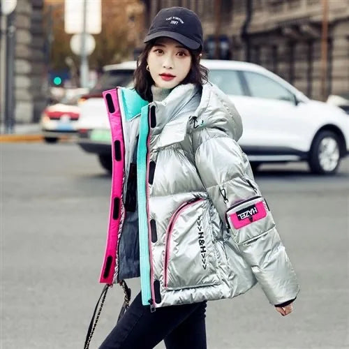 2025 Winter Glossy Waterproof X-long 90% White Duck Down Coat Women Thick Loose Outerwear Warm Down Jacket Hooded Parkas Coats
