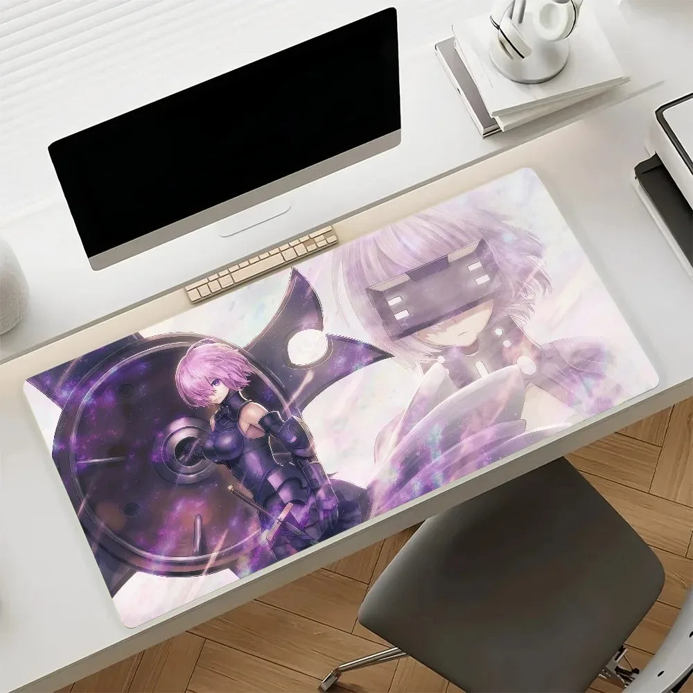 Anime Mouse Pad Gamer XXL Keyboard Table Mat Short Pink Hair White Bow Anime Girl Multi Scene Office Gaming Home Desk Mat