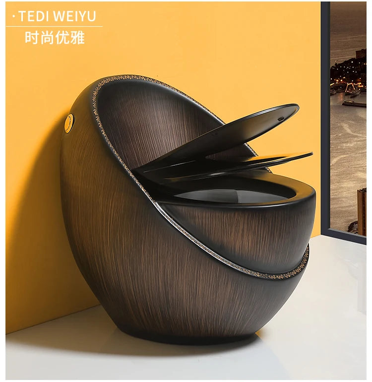 YNew wood grain toilet stone grain toilet ceramic creative personality color egg toilet water saving large diameter ceramic