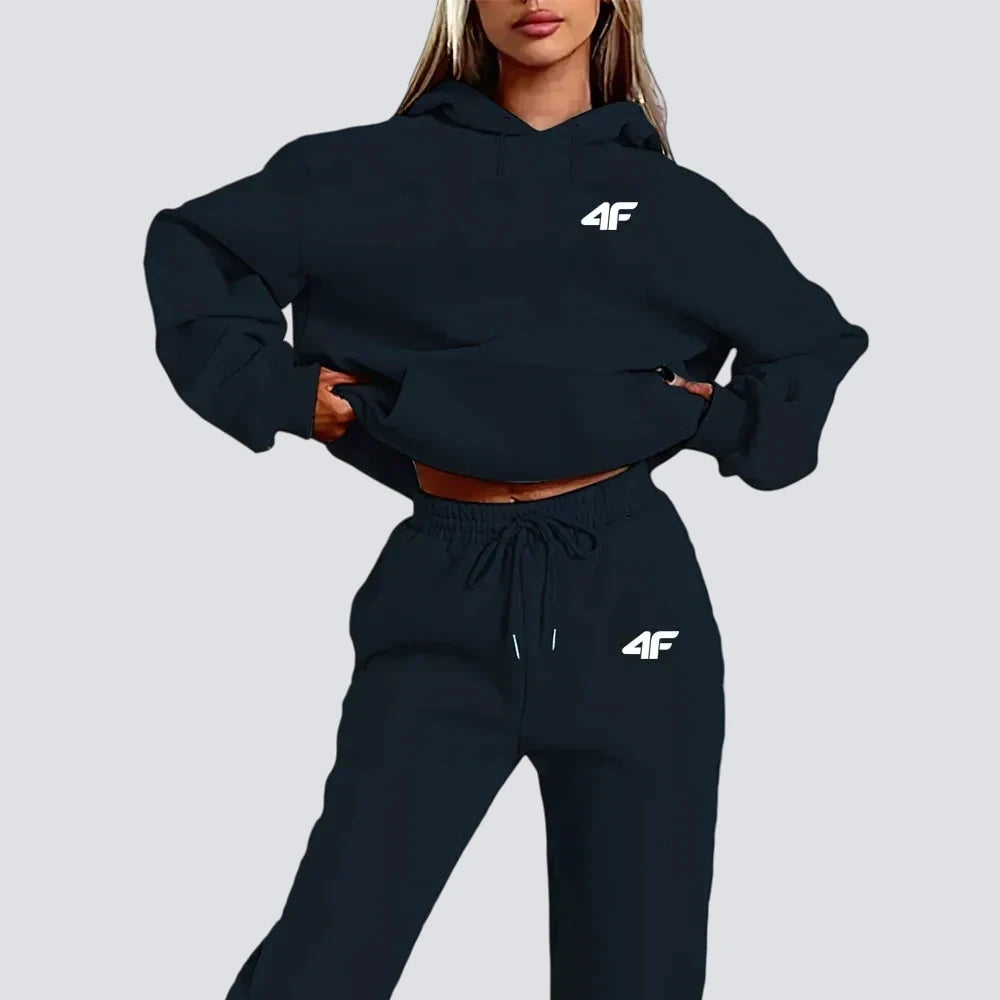 Women Tracksuit Autumn Winter Hoodies Trousers 2PCS Suit Sports Jogging Street High Quality Clothes Pants Sets Casual Fitness