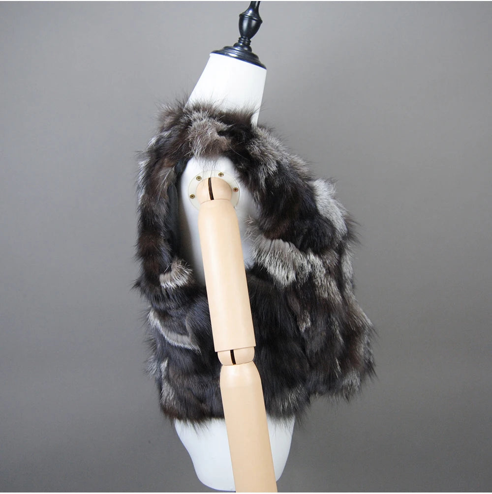 2024 Fox Fur Gilet Real Fur Short Women Natural Winter Feminino Genuine Fur Vest Female Real Short Fur Vest Colete De Inverno