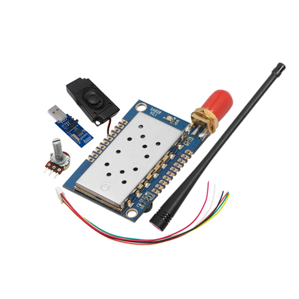 2 Sets/Pack 5 km Distance 1 W UHF Transmitter and Receiver Walkie Talkie Module SA828-U 400 MHz-480 MHz