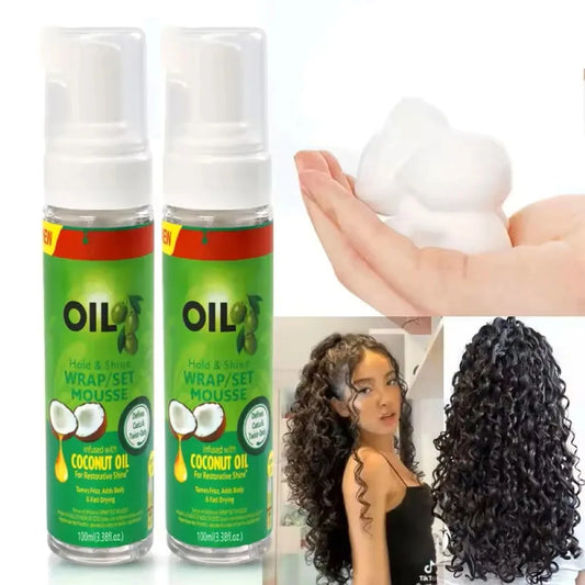 Curly Hair Mousse(100ml) For Wigs Strong Hold Olive Oil Hair Styling Mousse Anti-Frizz Hair Foam Mousse For Styling Hair Women