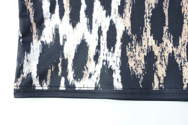 2026 Summer Fashion New Women's Elegant Design Leopard Pattern Dress Slimming Bag Hip Hanging Neck Hanging Long Dress