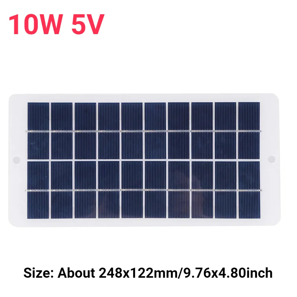 10W 5V Portable Solar Panel USB Battery Charger Solar Charging Panel Waterproof Phone Power Bank for Camping Backpacking Hiking