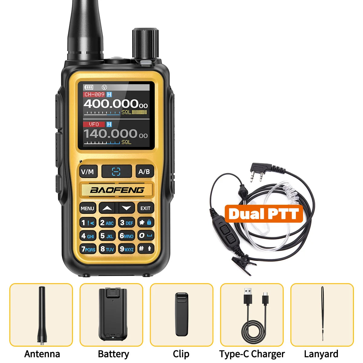 Baofeng UV‑5R MINI Walkie Talkie Air Band Receive APP Programming Multi Band One‑Key Copy Frequency VOX FM NOAA Type‑C Radio