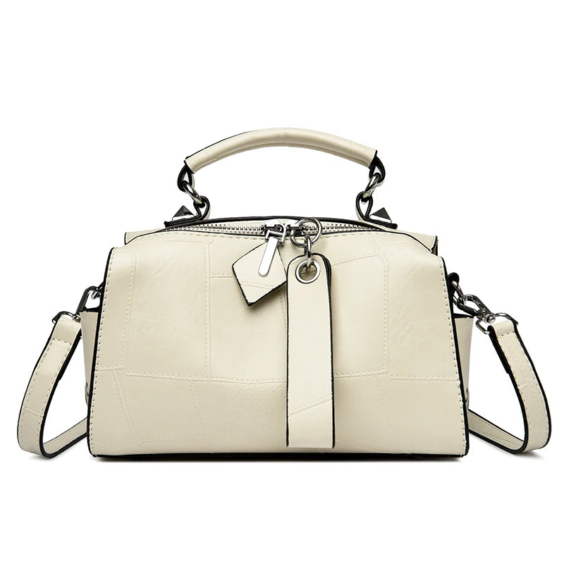 New Fashion Crossbody Bags Women's Genuine Leather Bag Simple Tote Bag Vintage Boston Handbag Luxury Design Female Shoulder Bags