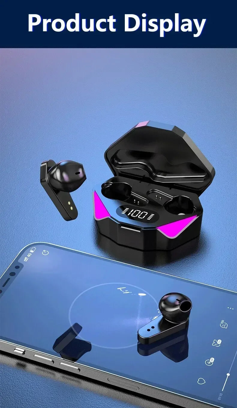 NEW X15 TWS Earphones Bluetooth Wireless Gamer Headphones 65ms Low Latency Earbuds Fone Gamer Headset Gamer with Mic