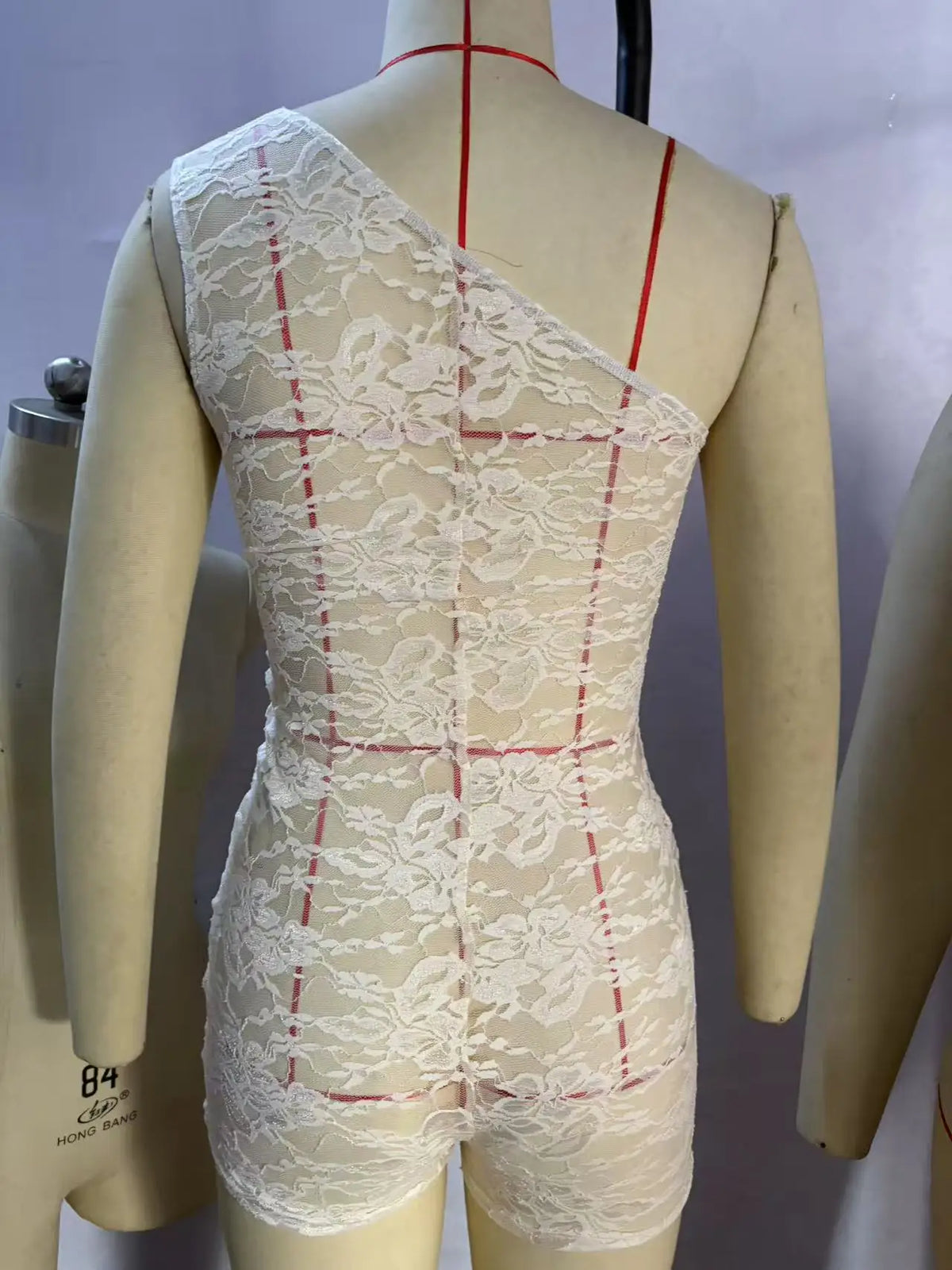 Elegant Lace Jumpsuit Music Festival Shoulder Bared Tight Fit Independent Station Cross Border Fashion Summer 2025 Polyester...