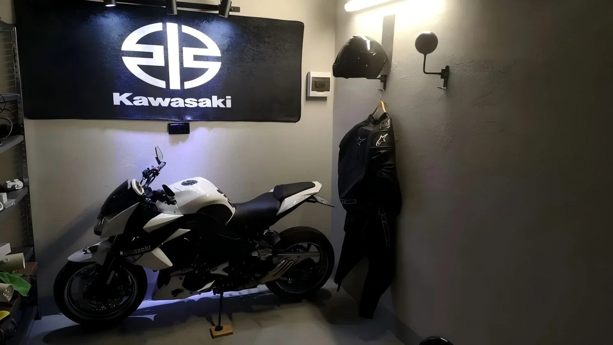 Garage Mat Motorcycle Carpet Racing Cool Moto Display Kawasaki Carpet for Kawasaki Motorcycle Area Rug Anti-slip Floor Decor Rug