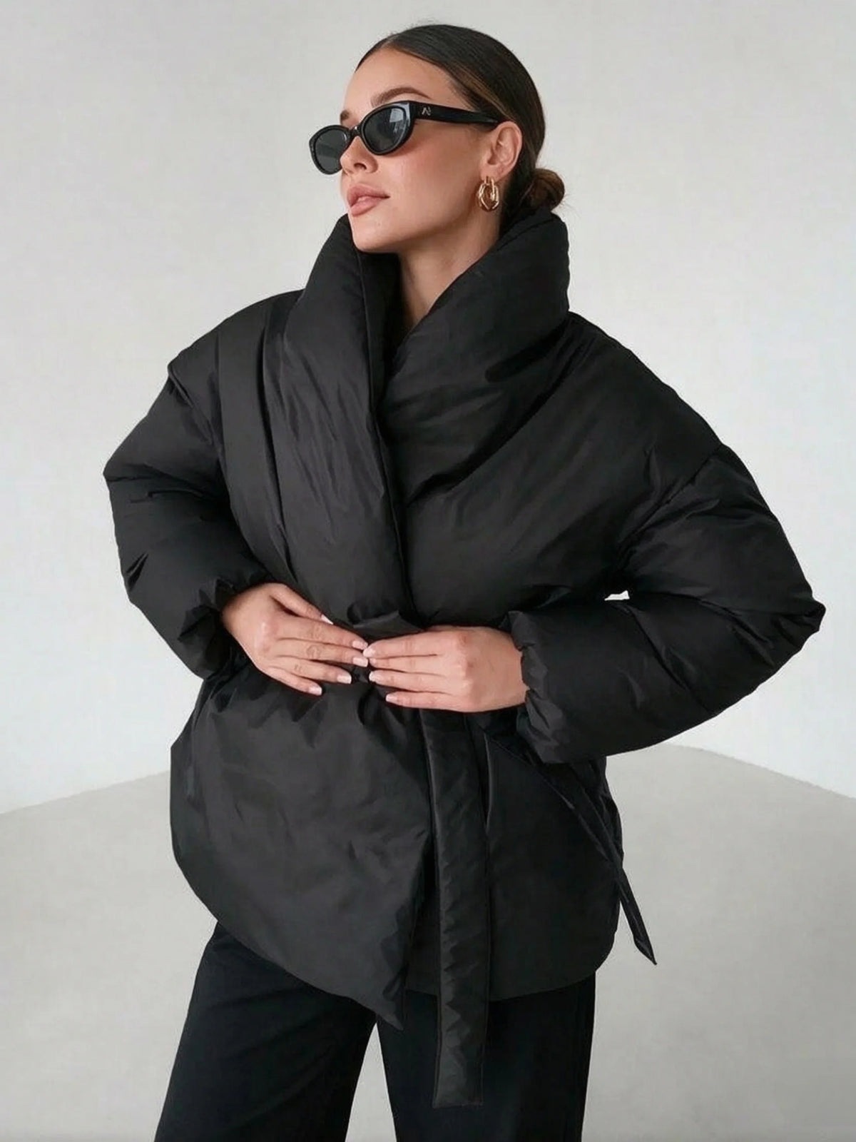 2026 Women Winter Jackets Coat with Belt Fashion Slim Warm Thicken Stand Collar Parkas Coat Female Outwear Top Parkas Jacket